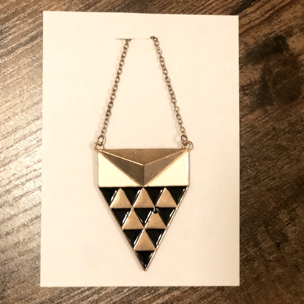 Triangular & Geometric Long Statement Necklace